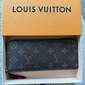 Louis Vuitton Clemence Wallet Monogram SP2165 Fuschia with LV Box